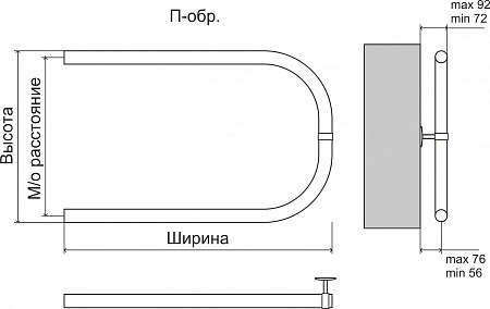 Эконом П-обр AISI 32х2 500х500 Полотенцесушитель  TERMINUS Грозный - фото 3