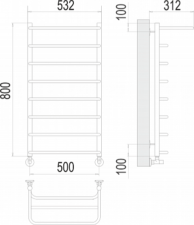 Полка П8 500х800  Полотенцесушитель  TERMINUS Грозный - фото 3