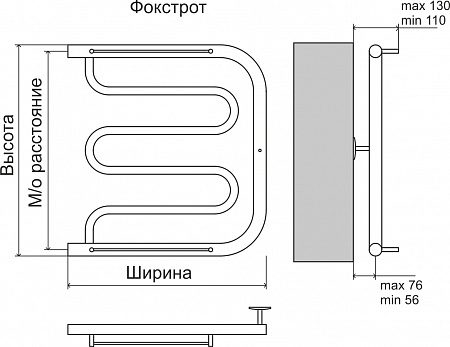 Фокстрот AISI 32х2 500х400 Полотенцесушитель  TERMINUS Грозный - фото 4