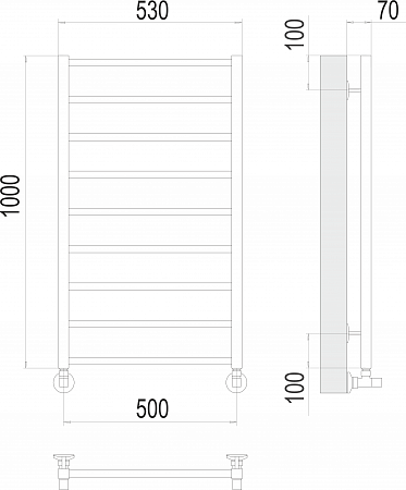 Контур П9 500х1000 Полотенцесушитель  TERMINUS Грозный - фото 3