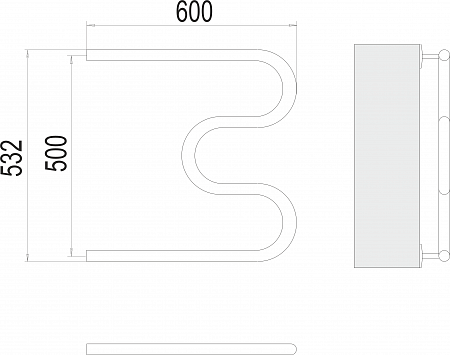 М-обр AISI 32х2 500х600 Полотенцесушитель  TERMINUS Грозный - фото 3