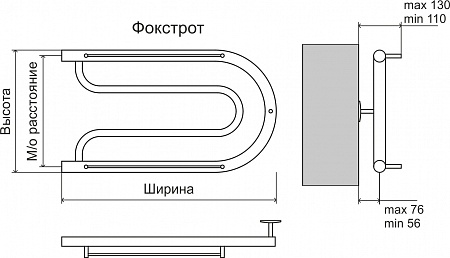 Фокстрот AISI 32х2 320х700 Полотенцесушитель  TERMINUS Грозный - фото 3