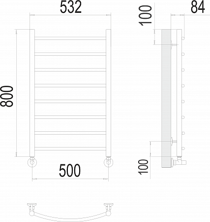 Классик П8 500х800 Полотенцесушитель  TERMINUS Грозный - фото 3