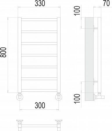 Контур П7 300х800 Полотенцесушитель  TERMINUS Грозный - фото 3
