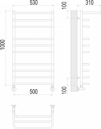 Арктур П10 500х1000 Полотенцесушитель  TERMINUS Грозный - фото 3