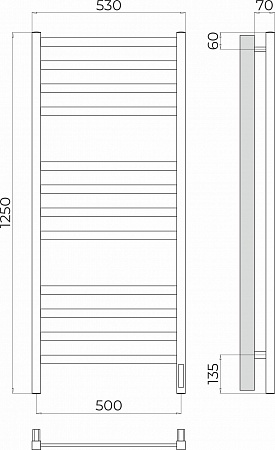 Ното П12 500х1250 Электро (quick touch) Полотенцесушитель TERMINUS Грозный - фото 3