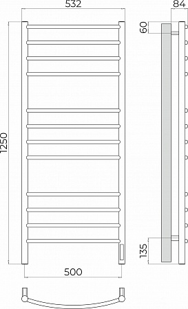 Классик П12 500х1250 Электро (quick touch) Полотенцесушитель TERMINUS Грозный - фото 3