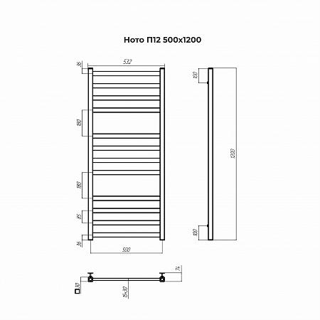 Ното П12 500х1200 Полотенцесушитель TERMINUS Грозный - фото 3
