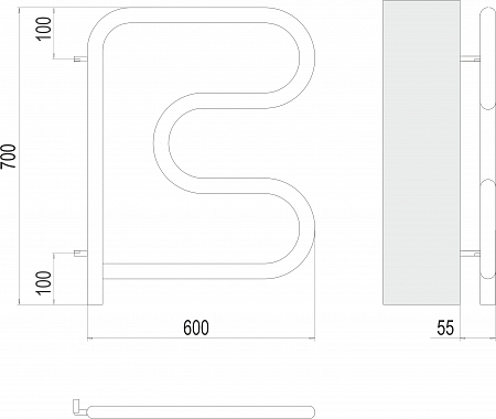 Электро 25 F-обр 600х600 поворотный Полотенцесушитель TERMINUS Грозный - фото 3