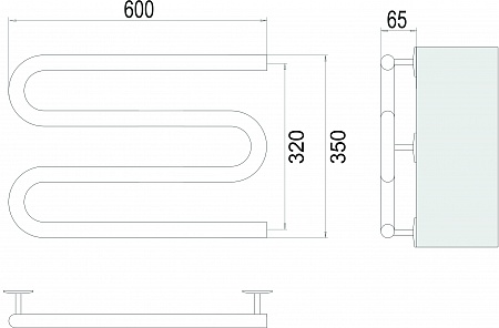 Электро 25 М-обр 600х350 Полотенцесушитель  TERMINUS Грозный - фото 3
