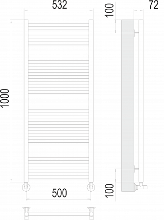 Аврора П20 500х1000 Полотенцесушитель  TERMINUS Грозный - фото 3