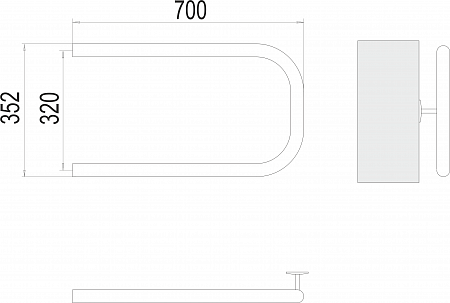 П-обр AISI 32х2 320х700 Полотенцесушитель  TERMINUS Грозный - фото 3