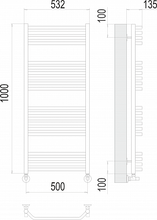 Виктория П20 500х1000 Полотенцесушитель  TERMINUS Грозный - фото 3