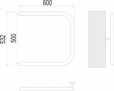 П-обр AISI 32х2 500х600 Полотенцесушитель  TERMINUS Грозный - фото 3