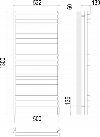 Прато П15 500х1300 электро (sensor quick touch) Полотенцесушитель  TERMINUS Грозный - фото 3