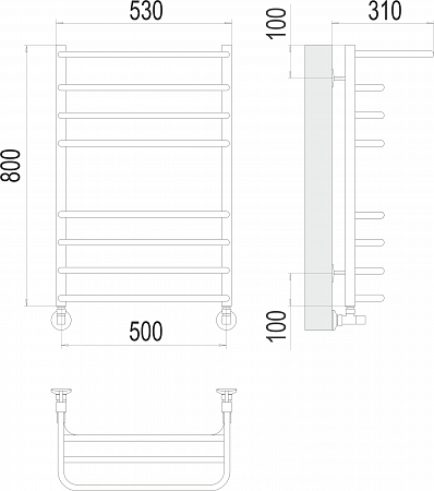 Арктур П8 500х800 Полотенцесушитель  TERMINUS Грозный - фото 3