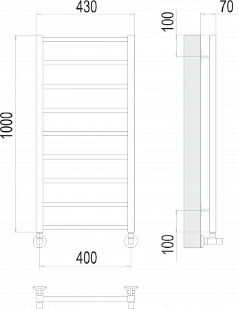 Контур П9 400х1000 Полотенцесушитель  TERMINUS Грозный - фото 3