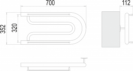 Фокстрот БШ 320х700 Полотенцесушитель  TERMINUS Грозный - фото 3