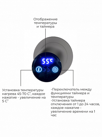 Аккорд П5 500х800 электро Полотенцесушитель TERMINUS Оружейная сталь Грозный - фото 4